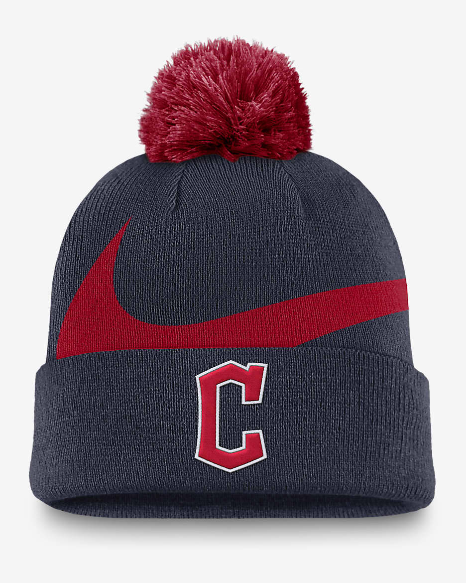 Cleveland Guardians Peak Men s Nike MLB Cuffed Pom Beanie. Nike